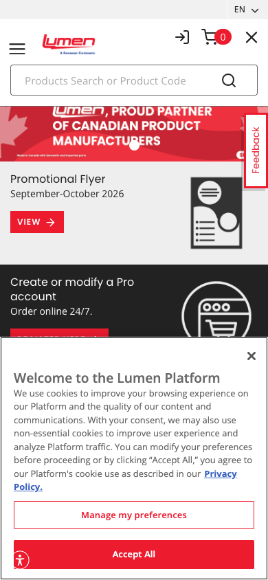 Lumen official website captured at a 390 by 844 mobile viewport